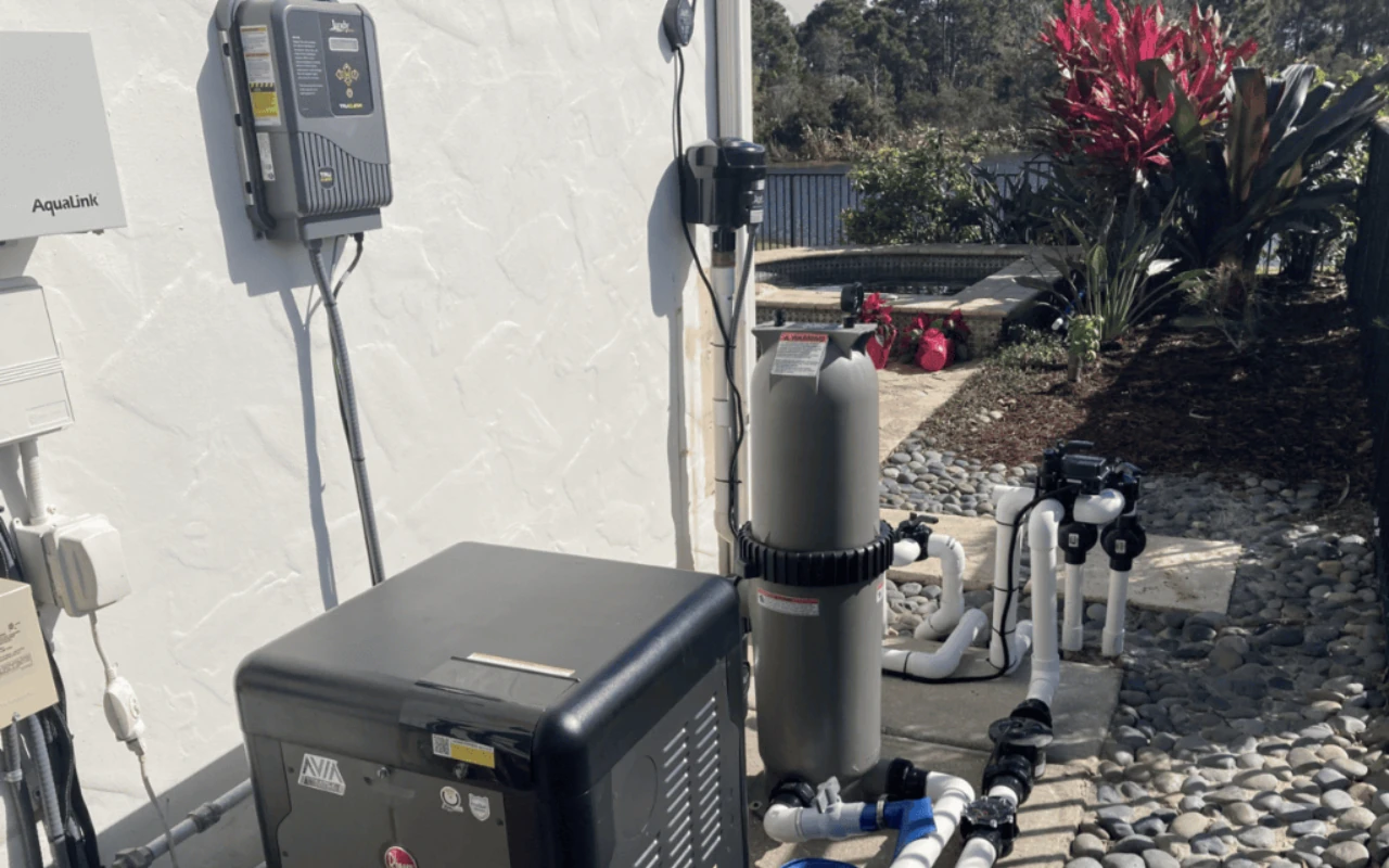 New energy-efficient pool equipment installation